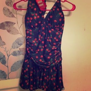 Cherry print swimdress NWT